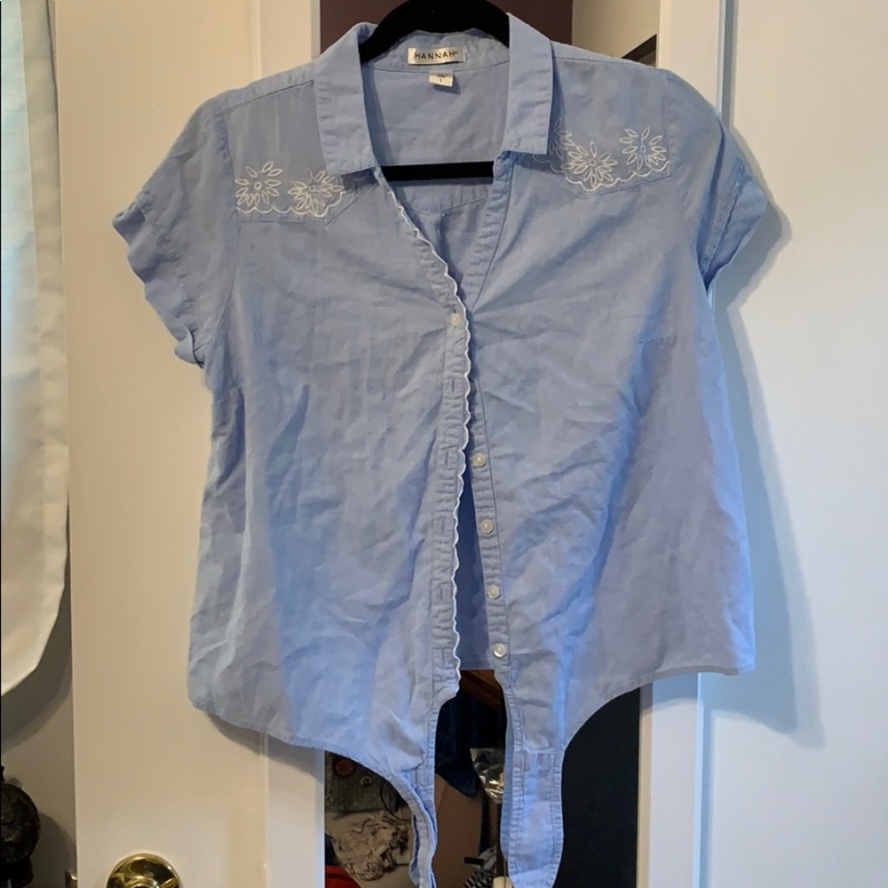 Hannah Embroidered Tie Up Blouse